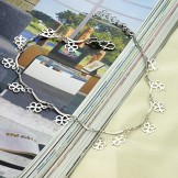 Quality and Quantity Assured Female Clover Shape Platinum Plating Titanium Anklet 