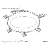 The Queen of Quality Female Clover Shape Platinum Plating Titanium Anklet 