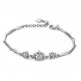 Stable Quality Female Platinum Plating Titanium Bracelet With Diamond