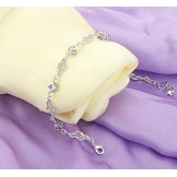 Excellent Quality Female Hollow Platinum Plating Titanium Bracelet With Diamond