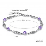 Excellent Quality Female Hollow Platinum Plating Titanium Bracelet With Diamond