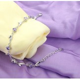 World-wide Renown Female Purple Platinum Plating Titanium Bracelet With Diamond