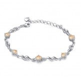 Quality and Quantity Assured Female Purple Platinum Plating Titanium Bracelet With Diamond