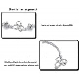Superior Quality Female Platinum Plating Titanium Bracelet With Purple Crystal
