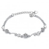 High Quality Female Purple Platinum Plating Titanium Bracelet With Diamond