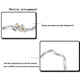 Reliable Quality Female Platinum Plating Titanium Bracelet With Rhinestone