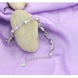 Durable in Use Female Purple Platinum Plating Titanium Bracelet With Diamond