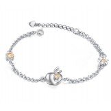 Reliable Reputation Female Hollow Platinum Plating Titanium Bracelet With Rhinestone