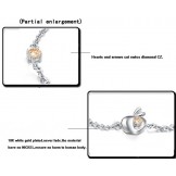 Reliable Reputation Female Hollow Platinum Plating Titanium Bracelet With Rhinestone