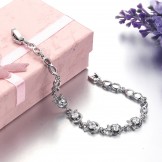 Quality and Quantity Assured Female Clover Shape Platinum Plating Titanium Bracelet 