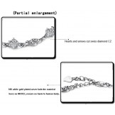 Superior Quality Female Hollow Platinum Plating Titanium Bracelet With Rhinestone