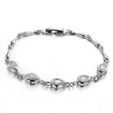 High Quality Female Platinum Plating Titanium Bracelet With Diamond