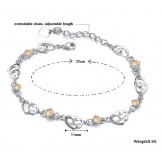 Durable in Use Female Platinum Plating Titanium Bracelet With Diamond