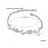 High Quality Female Dolphin Shape Platinum Plating Titanium Bracelet With Diamond