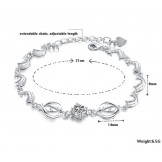 Reliable Quality Female Dolphin Shape Platinum Plating Titanium Bracelet With Diamond