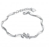 Quality and Quantity Assured Female Platinum Plating Titanium Bracelet With Diamond