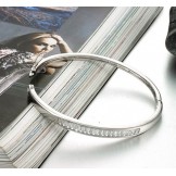 Reliable Quality Female Allergy Free Platinum Plating Titanium Bangle With Diamond