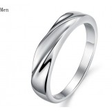 High Quality Concise Platinum Plating Titanium Ring For Lovers 