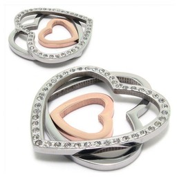 Heart-shaped titanium diamond necklace 