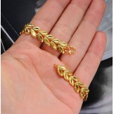 High Quality Female Leaf Shape 18K Gold-Plated Bracelet 