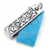 Titanium Green Stone Pendant Necklace (Free Chain)