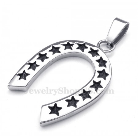 Titanium Horseshoe Pendant Necklace (Free Chain)