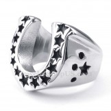Five-pointed Star Titanium Horse's hoof Ring