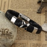 Fashion Men's Titanium Leather Bracelet C902