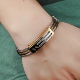 Men's Fashion Zirconia Titanium Bracelet N783