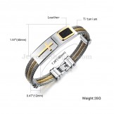 Men's Titanium Gold Cross Bracelet N785