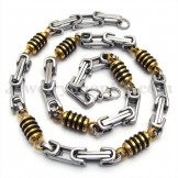 Silver Gold Men's Titanium Necklace Chain
