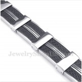Men's Titanium Rubber Greek Meander Pattern Bracelet