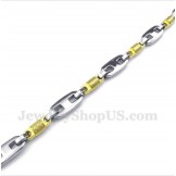 Men's Titanium Gold Cylinder Bracelet