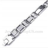 Men's Titanium White Carbon Fiber Bracelet