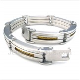 Men's Titanium Gold Cable Bracelet