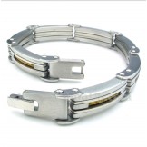 Men's Titanium Gold Cable Bracelet