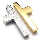 Man 2 Parts Cross titanium steel necklace(free chain) 
