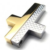 Man 2 Parts Cross titanium steel necklace(free chain) 