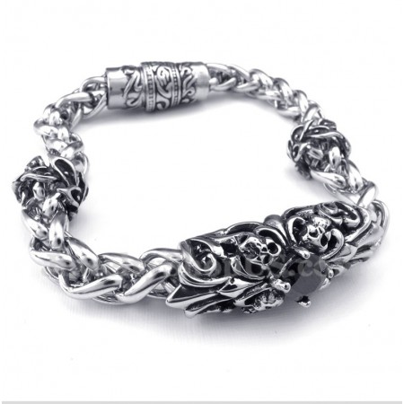 Men's Titanium Casted Black Diamond Bracelet