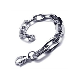 Men's Boy's Silver Pure Titanium Charm Links Bracelet