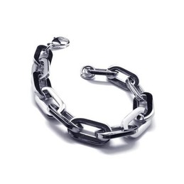 Men's Boy's Silver Pure Titanium Charm Links Bracelet