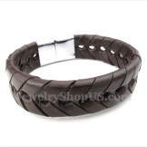 Men's Titanium Leather Bracelet