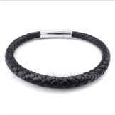 Men's Titanium Leather Bracelet