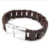 Men's Titanium Leather Bracelet