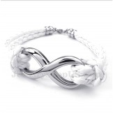 Men's Titanium Infinity Symbol Leather Bracelet