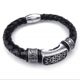 Men's Titanium Leather Bracelet