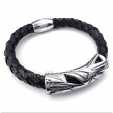 Men's Titanium Leather Bracelet