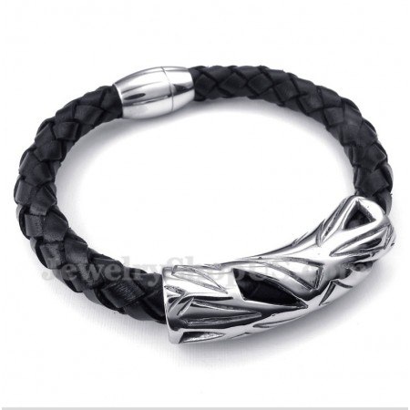 Men's Titanium Leather Bracelet