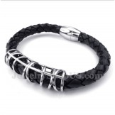 Men's Titanium Leather Bracelet