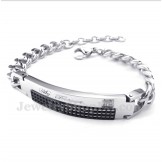 Men's Titanium Black Diamond Mens Couple's Bracelet